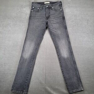 Gap 1969 High Rise Slim Straight Jeans Womens 26 Gray Washed Denim Pants